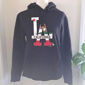 LA California Flag Black Hoodie Sweater size Medium